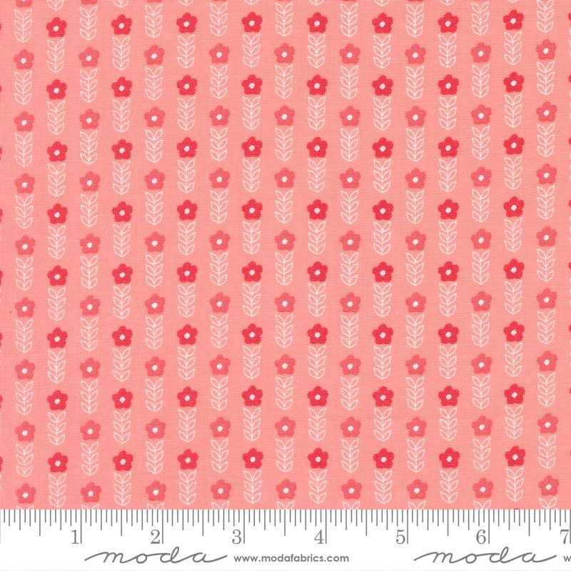 Moda Strawberry Lemonade Carnation Floral Stripe Fabric