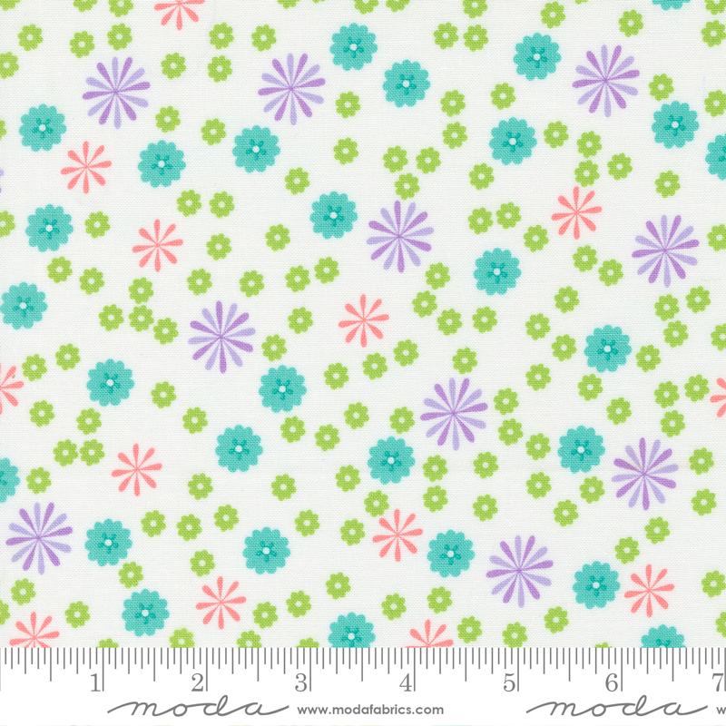 Moda On The Bright Side Sugar Rainy Flowers Fabric