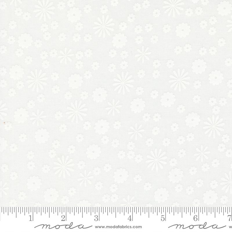 Moda On The Bright Side Sugar White Rainy Flowers Fabric