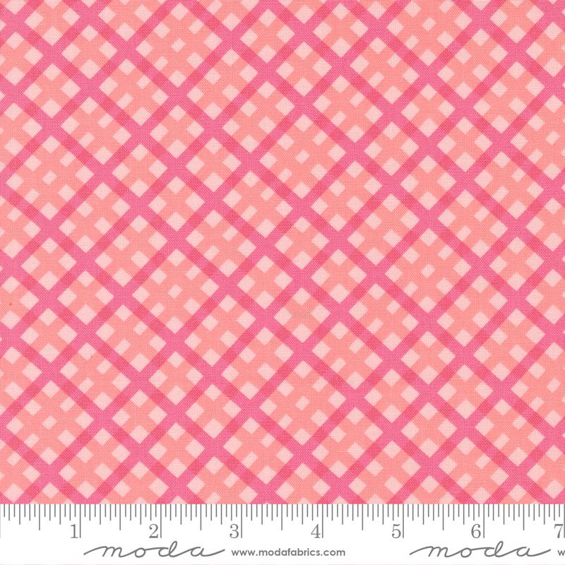 Moda On The Bright Side Bubble Gum Plaid Fabric