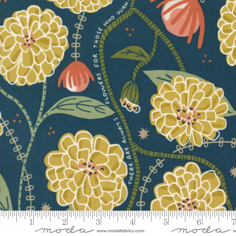 Moda Imaginary Midnight Mattises Garden Fabric