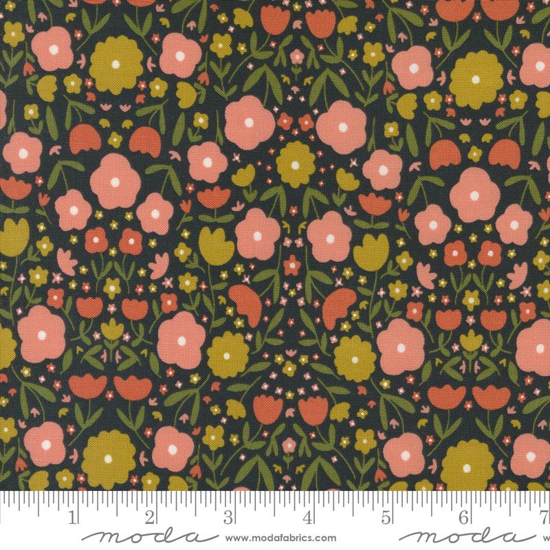 Moda Imaginary Ebony Peppy Petals Fabric