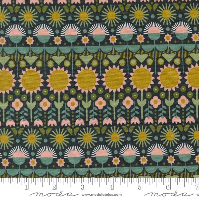 Moda Imaginary Ebony What If Florals Stripe Fabric