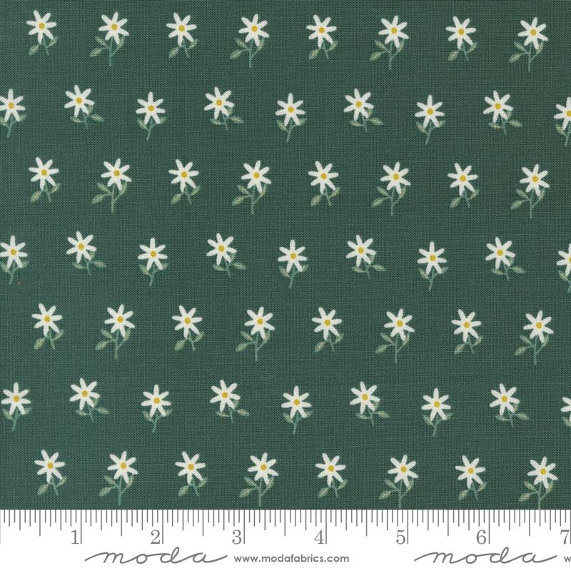 Moda Imaginary Spruce Wispy Flowers Fabric