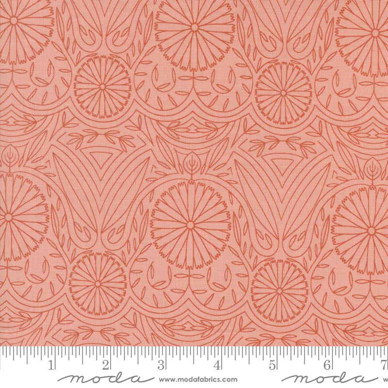 Moda Imaginary Blossom Flower Lines Damask Fabric