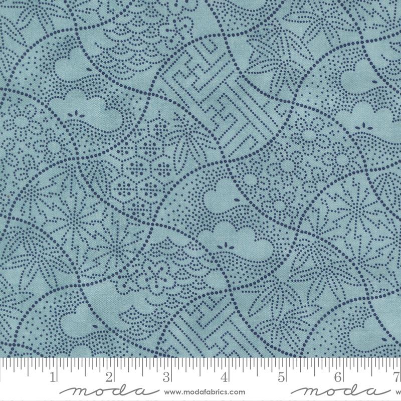 Moda Indigo Blooming Water Fuji Blender Fabric