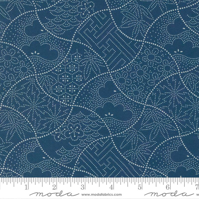 Moda Indigo Blooming Navy Fuji Blender Fabric