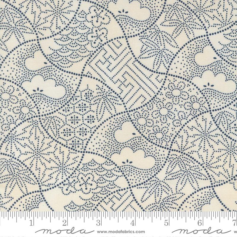 Moda Indigo Blooming Sand Midnight Fuji Blender Fabric