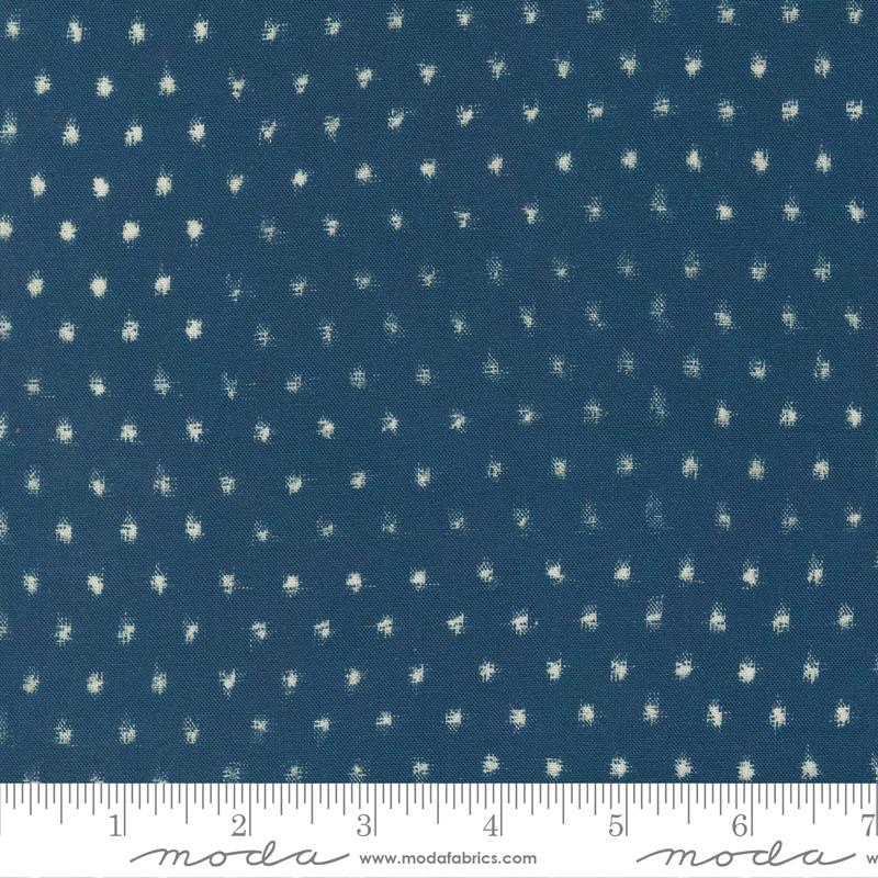 Moda Indigo Blooming Navy Sakura Dots Fabric