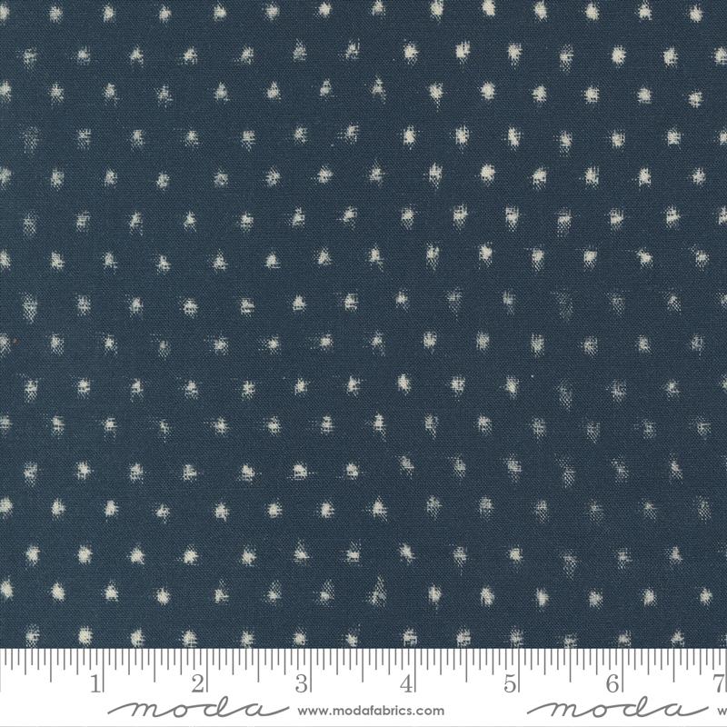 Moda Indigo Blooming Midnight Sakura Dots Fabric