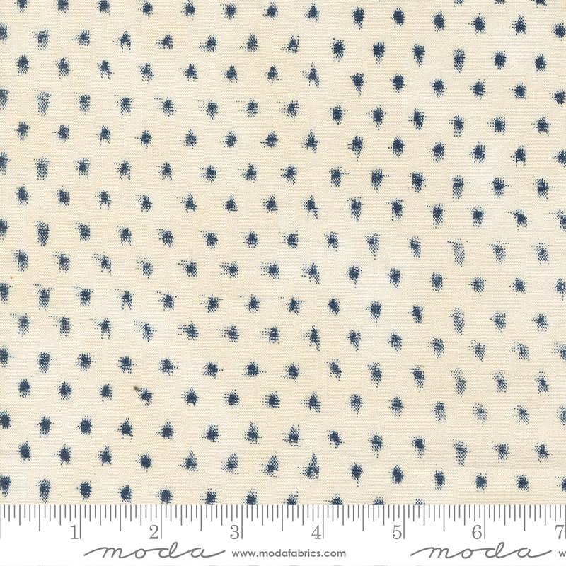 Moda Indigo Blooming Sand Midnight Sakura Dots Fabric