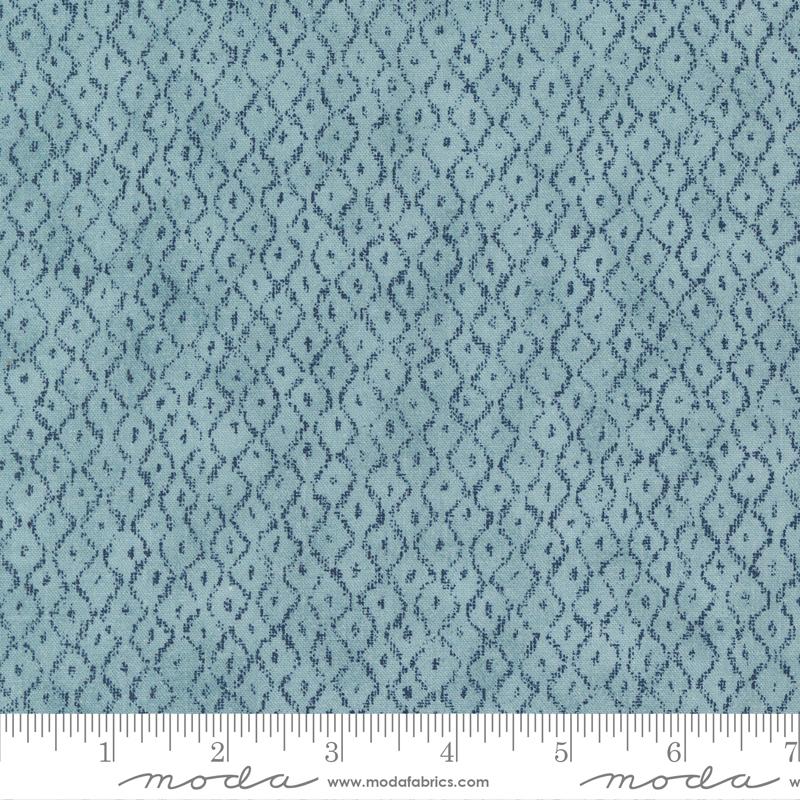 Moda Indigo Blooming Water Momo Geometric Fabric