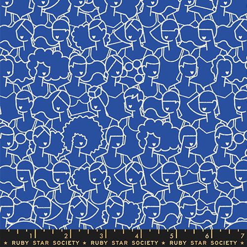 Moda Water Blue Ribbon Swim Parade Fabric