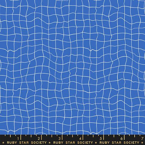 Moda Water Royal Blue Pool Tiles Fabric