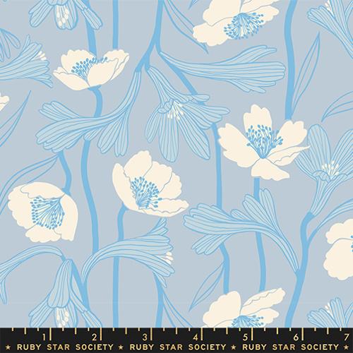 Moda Water Blue Water Flowers Fabric