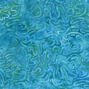 Island Batik Aurora Dots And Doodles Teal Parakeet Fabric