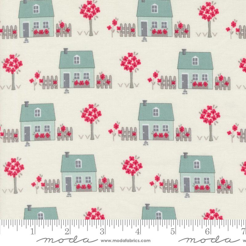 Moda My Summer House Cream Novelty Houses Fabric