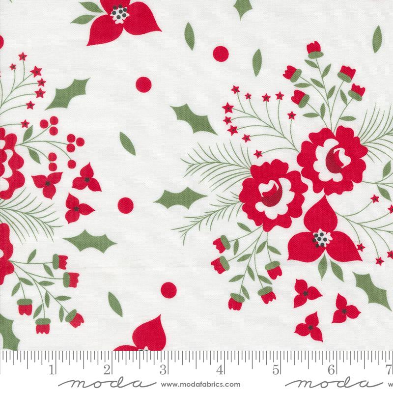 Moda Starberry Holiday Rose Off White Fabric