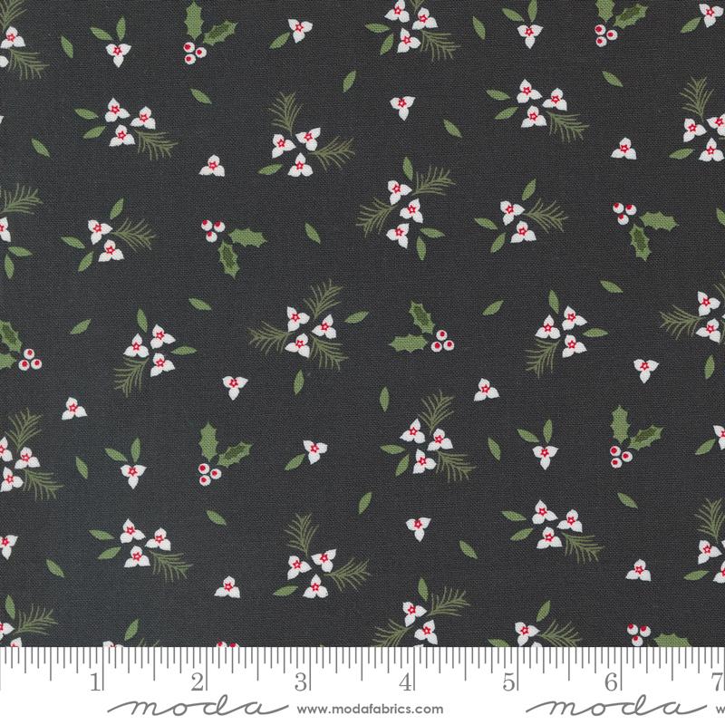 Moda Starberry Pine Sprigs Charcoal Fabric