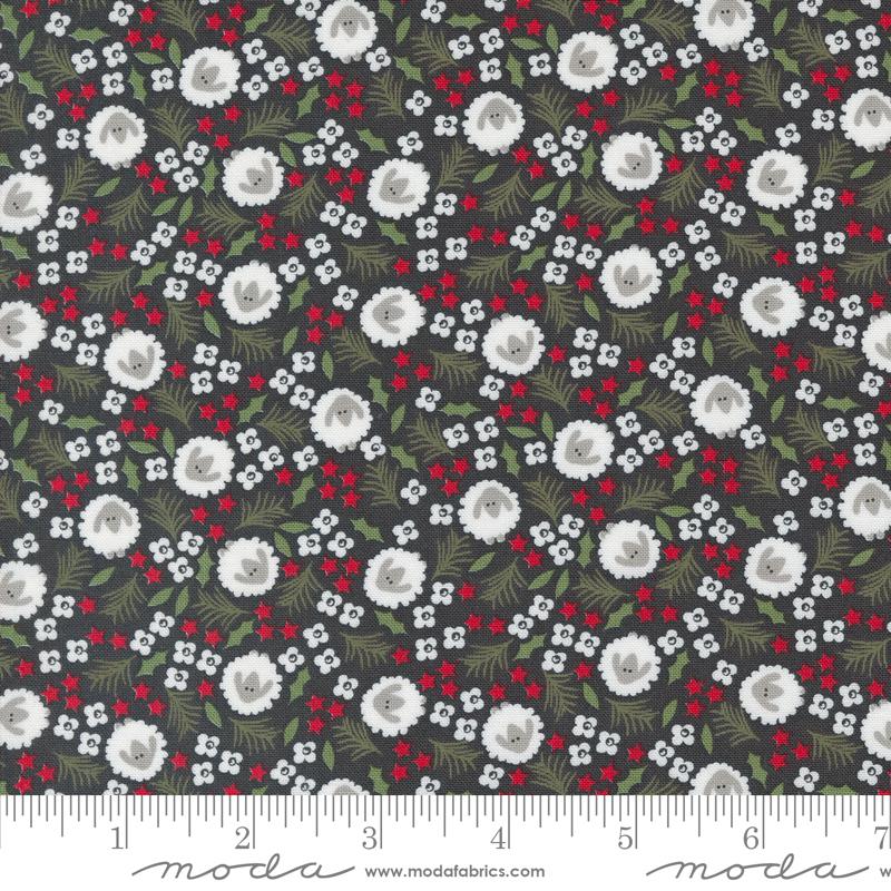 Moda Starberry Small Floral Sheep Charcoal Fabric