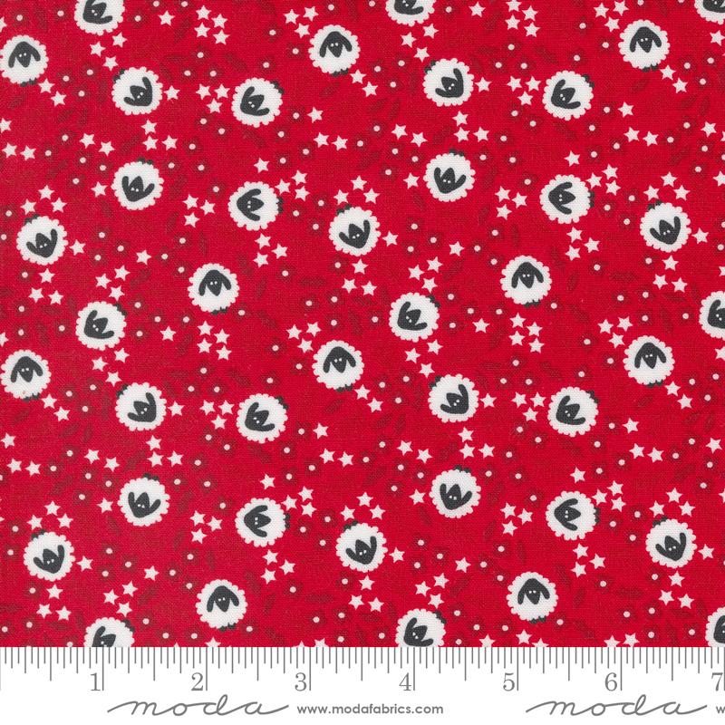 Moda Starberry Small Floral Sheep Red Fabric