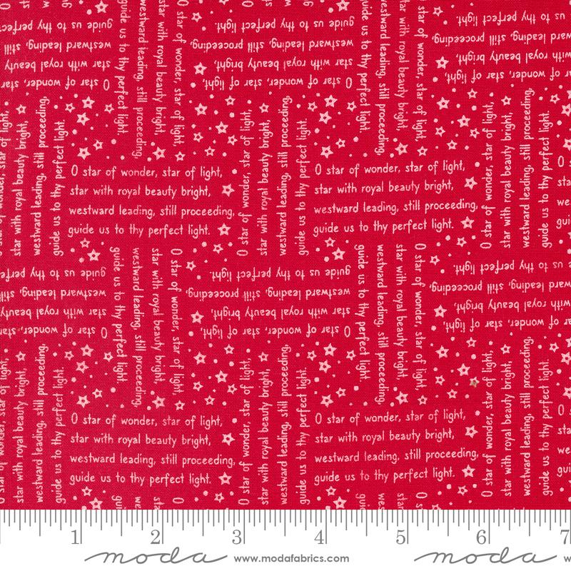 Moda Starberry Song Text Red Fabric