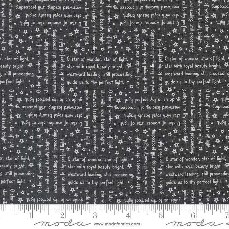 Moda Starberry Song Text Charcoal Fabric