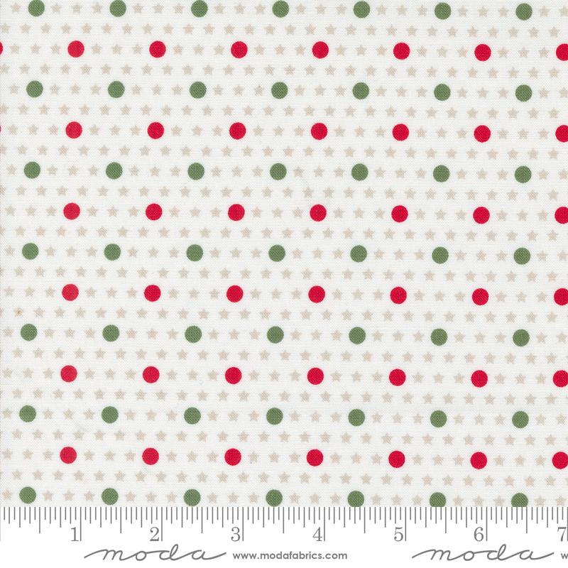 Moda Starberry Polka Star Dots Off White Fabric