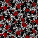 Studio E Fabrics Geo Floral Black White Red Multi Wide Back Fabric