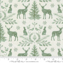Moda Woodland Winter Damask Animals Snowy White Fabric