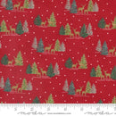 Moda Woodland Winter Tiny Tree Deer Cardinal Red Fabric