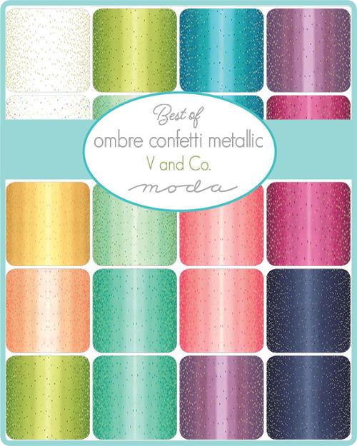 Moda Best Of Ombre Confetti Metallic Jelly Roll