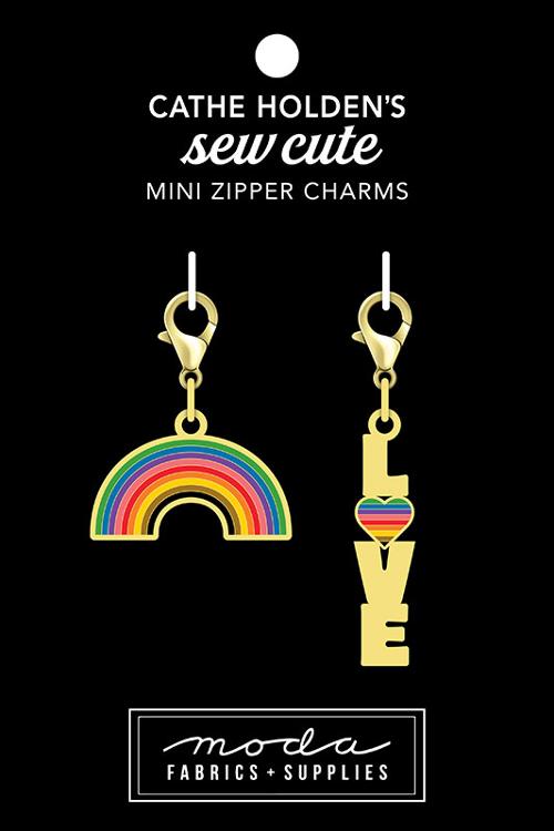 Cathe Holden Mini Rainbow Love Zipper Pulls