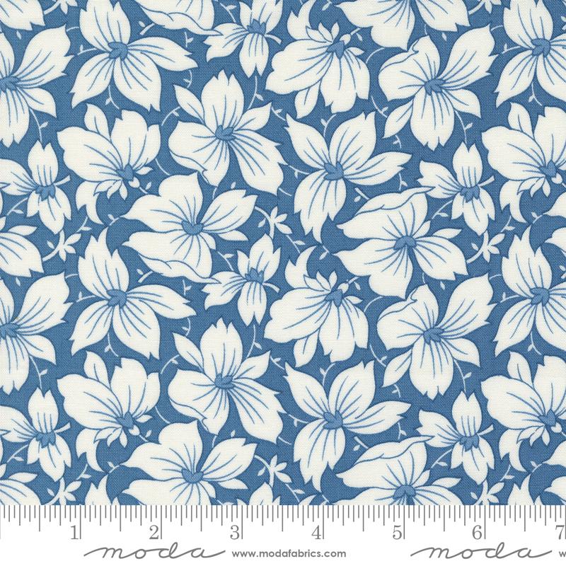 Moda Denim And Daisies Sunday Best Floral Denim Fabric