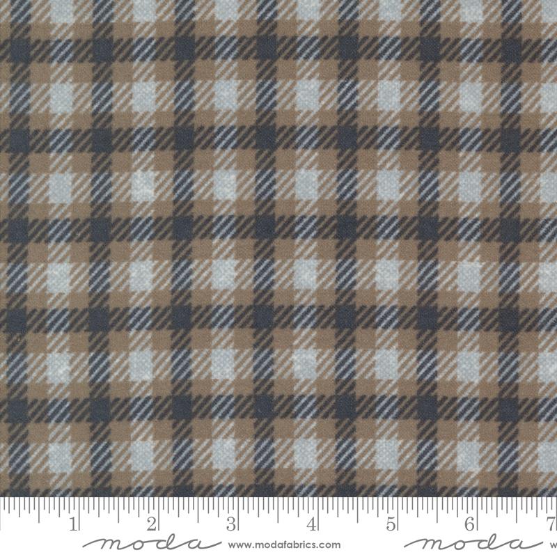 Moda Farmhouse Flannels III Plaid Pewter Flannel Fabric