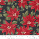 Moda A Christmas Carol Promising Poinsettia Ebony Fabric
