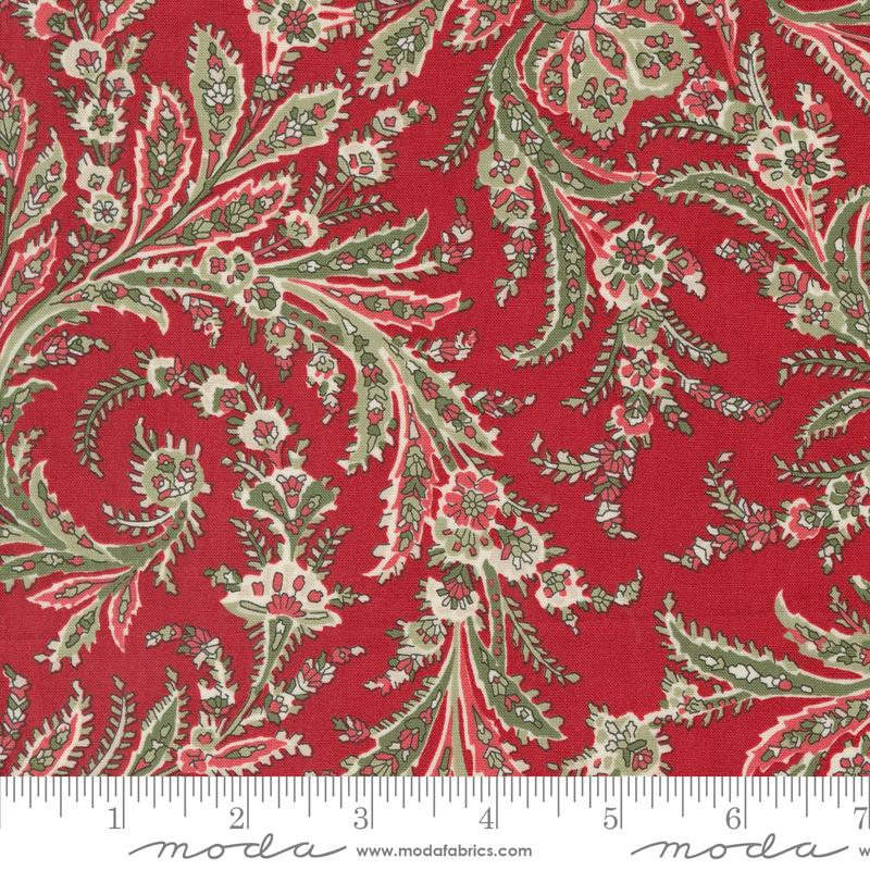 Moda A Christmas Carol Whispering Winds Crimson Fabric