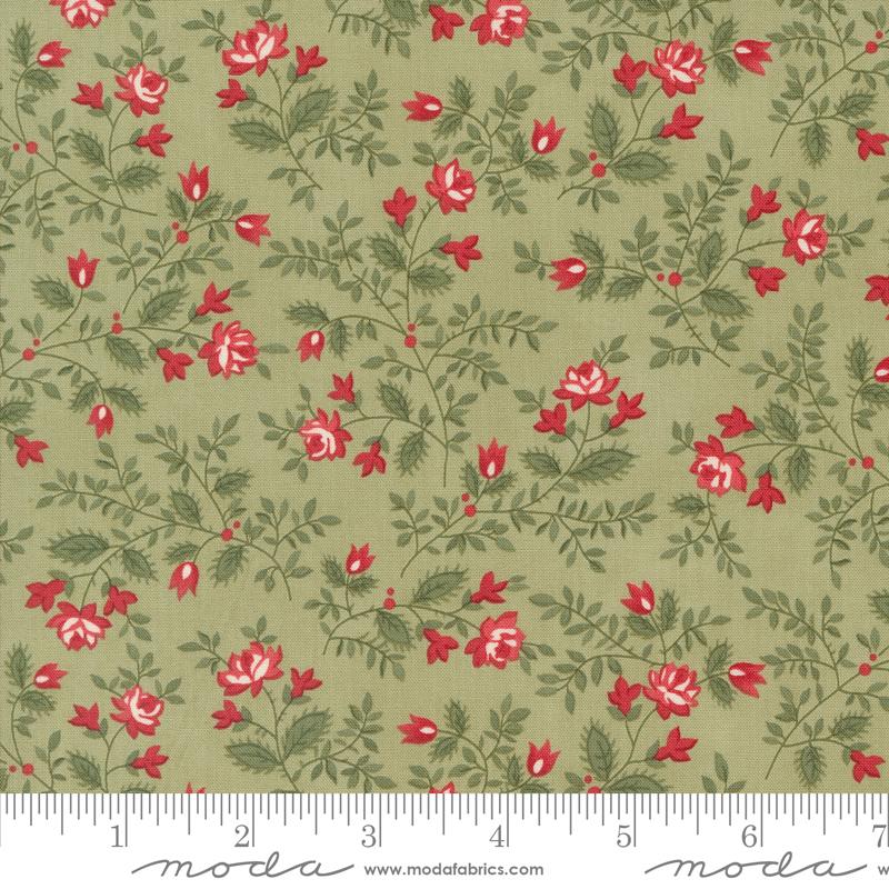 Moda A Christmas Carol Silent Night Sage Fabric