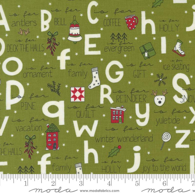 Moda On Dasher A To Z Pine Fabric