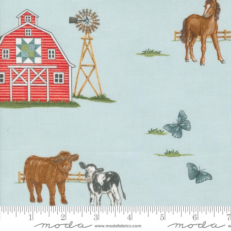 Moda Willows Farm All Over Landscape Sky Fabric