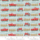 Moda Willows Farm Trucks And Tractors Sky Fabric