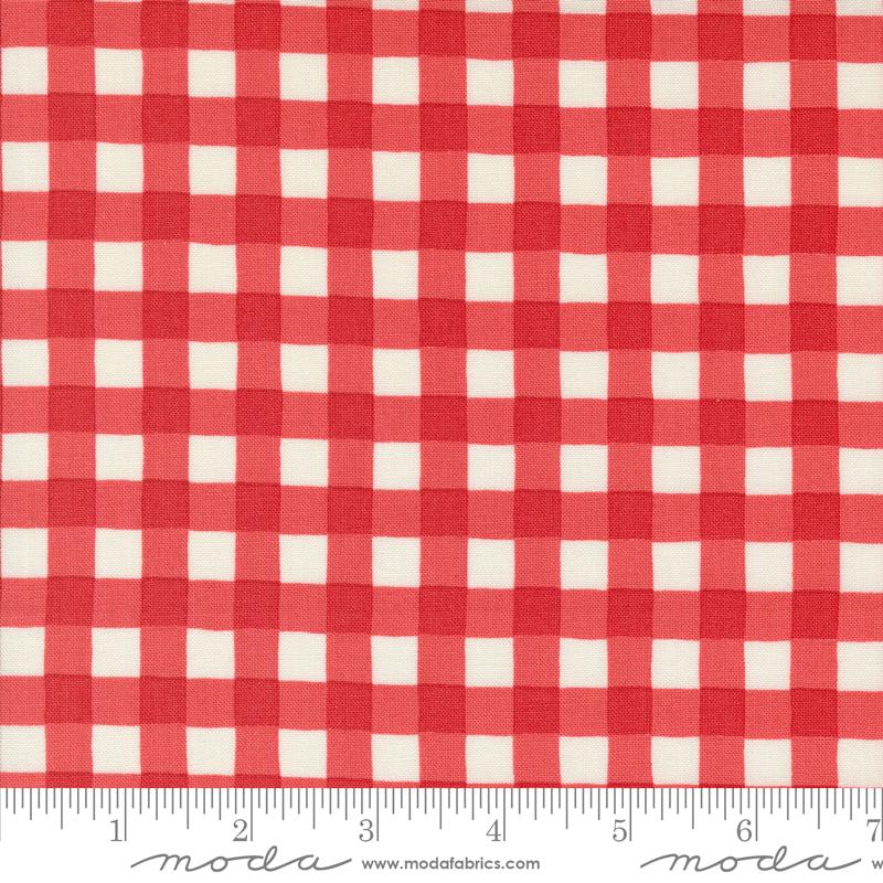 Moda Willows Farm Gingham Barn Red Fabric