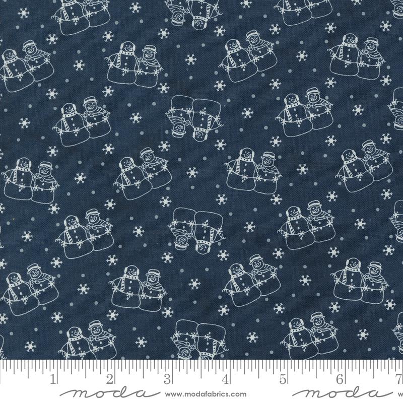 Moda Snowman Gatherings IV Snow Couple Night Sky Fabric