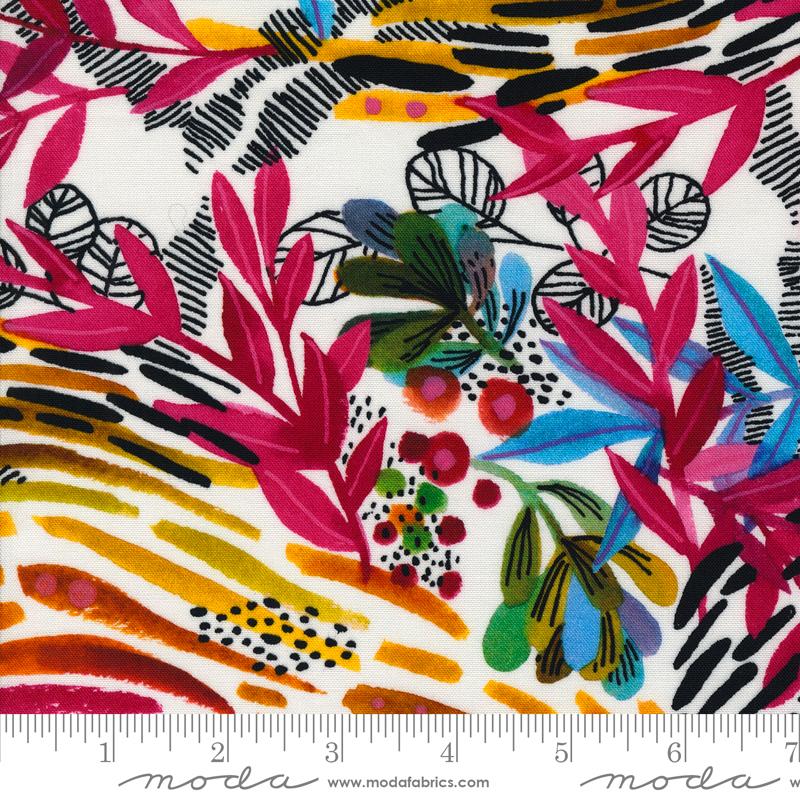 Moda Playgrounds Wild Leaves Paper Fabric