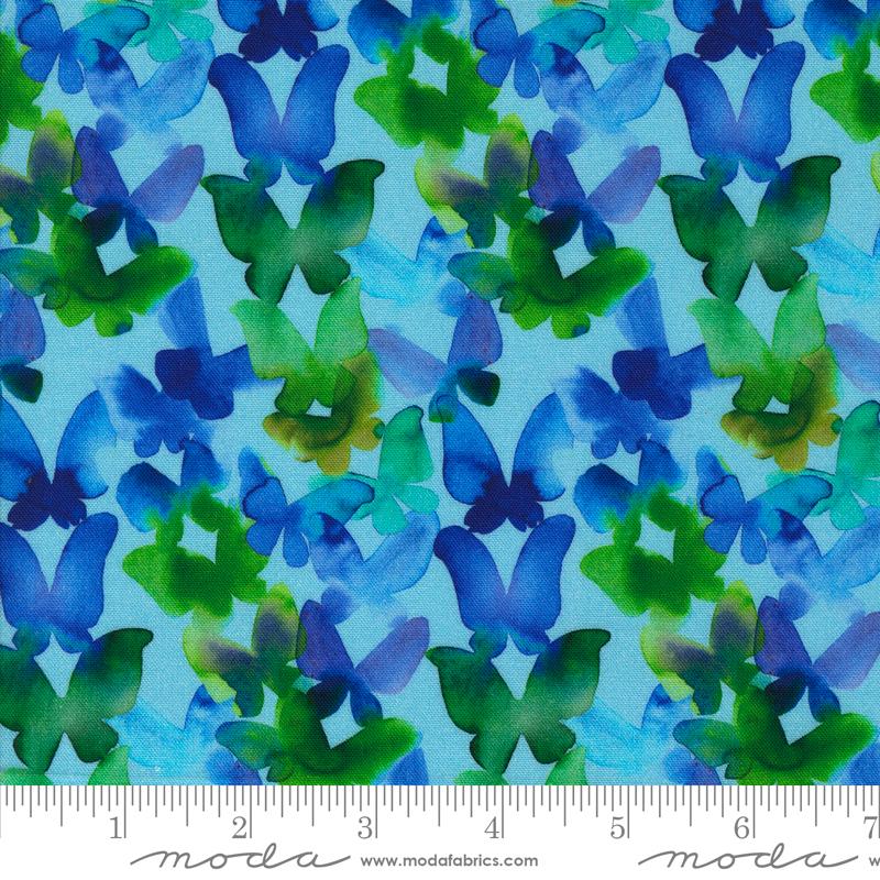 Moda Playgrounds Kaleidoscope Wings Aqua Fabric