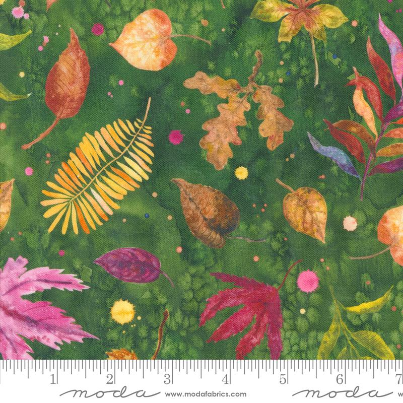 Moda Floribunda Falling For You Leaves Herb Fabric