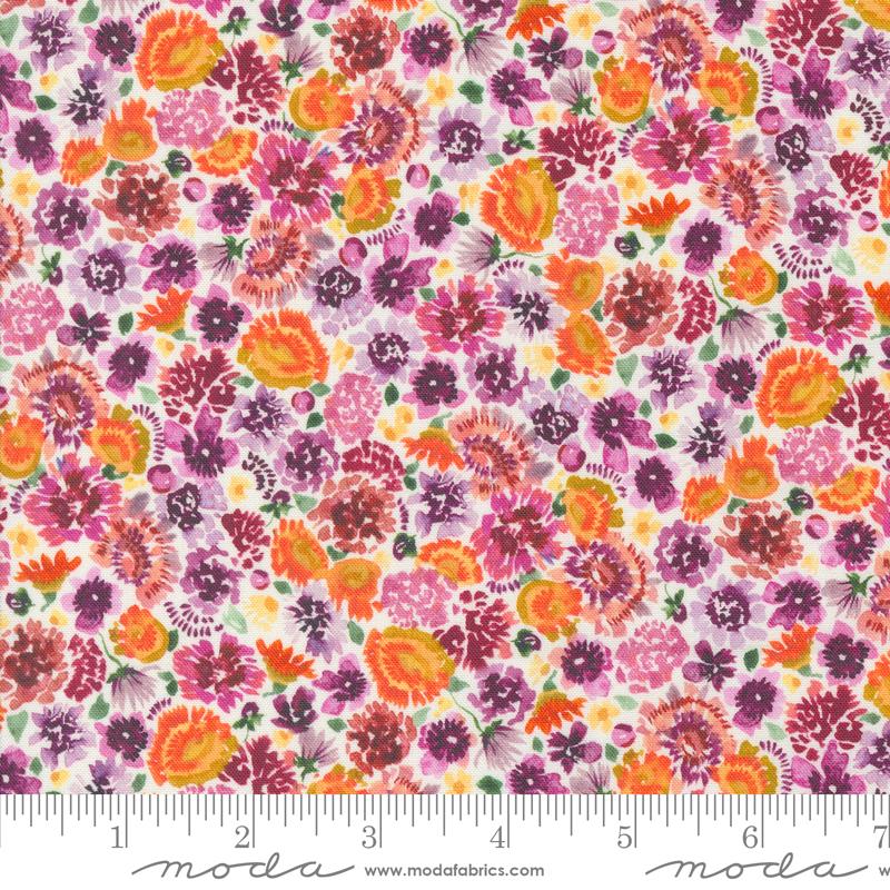Moda Floribunda Autumn Daze Violet Fabric
