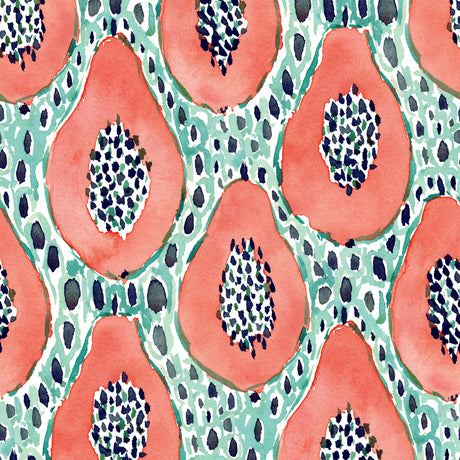 QT Wild And Fruity Papaya Mint Fabric ONLINE PURCHASE ONLY