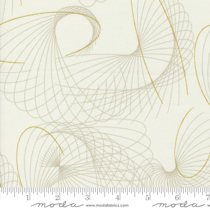 Moda Shimmer Winter Winds Ivory Metallic Fabric