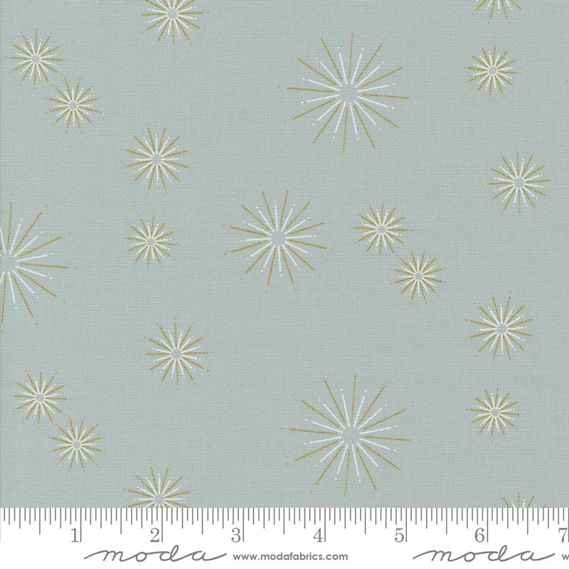 Moda Shimmer Stars Silver Metallic Fabric